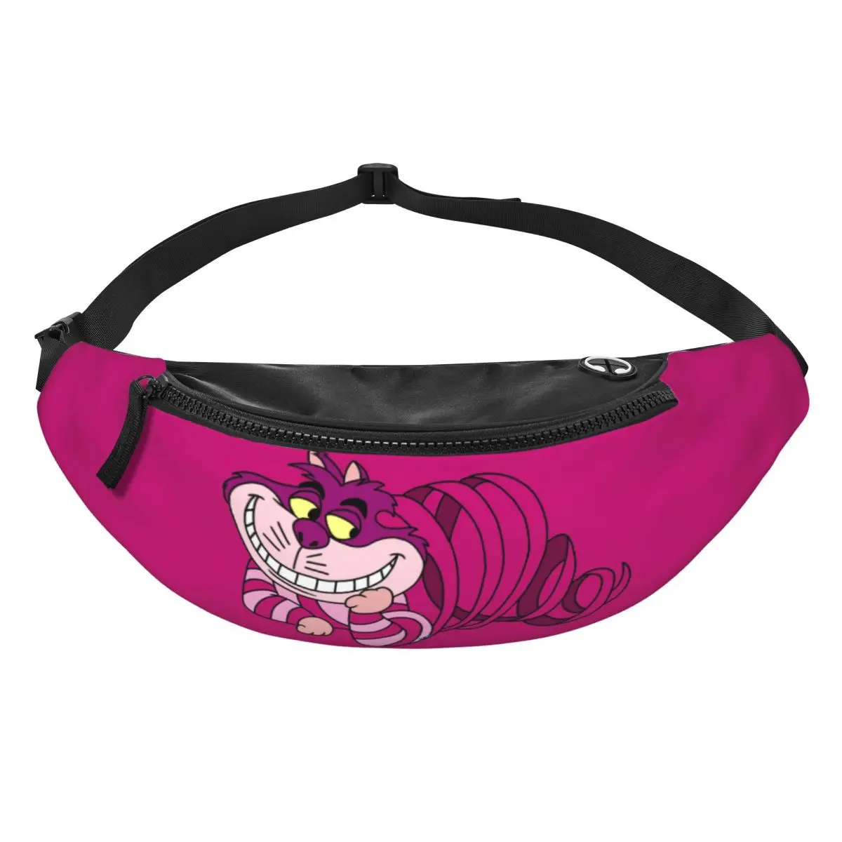 Custom Cheshire Cat Fanny Pack Men Women Alice In Wonderland Cartoon Crossbody Waist Bag for Running Phone Money Pouch