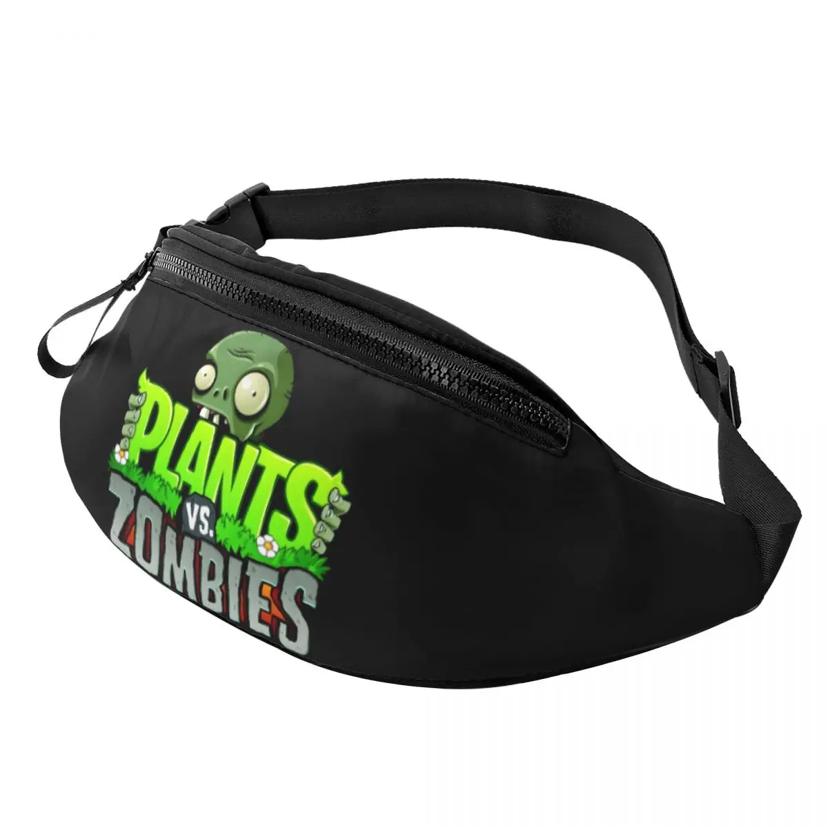 

Custom Plants Video Game Zombies Fanny Pack Women Men Fashion Play Gaming Crossbody Waist Bag for Hiking Phone Money Pouch