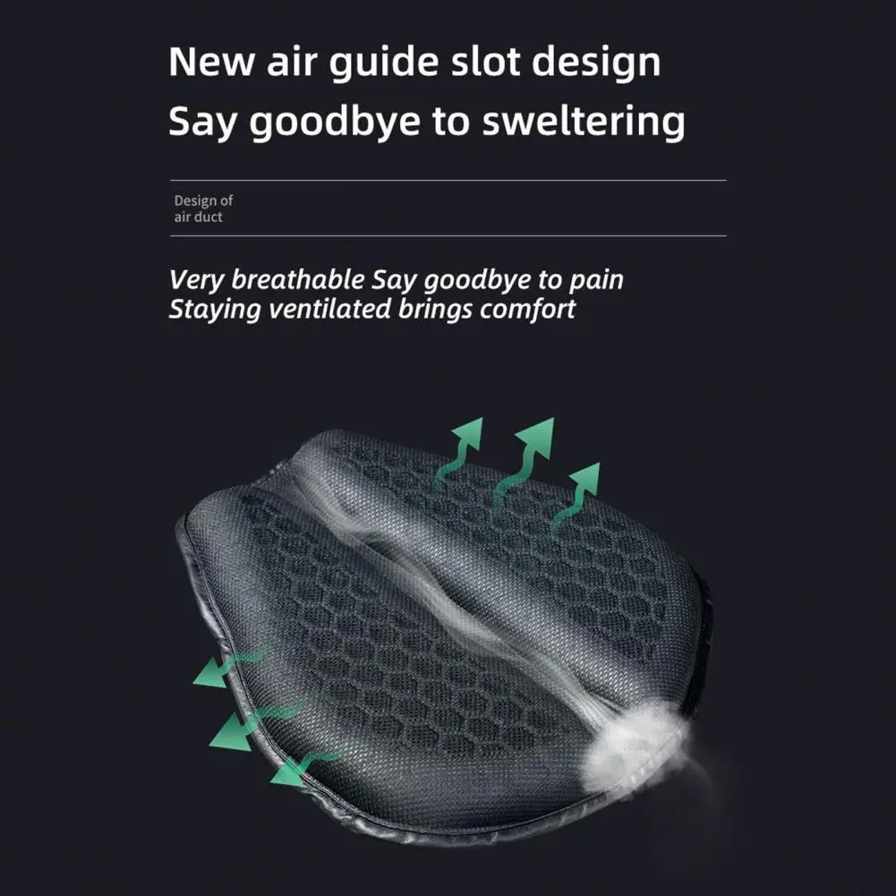 Motorcycle Gel Seat Cushion Electric Scooter Comfort Pad Waterproof UV Protection Shock Absorbing Seat Cover for Delivery Bike