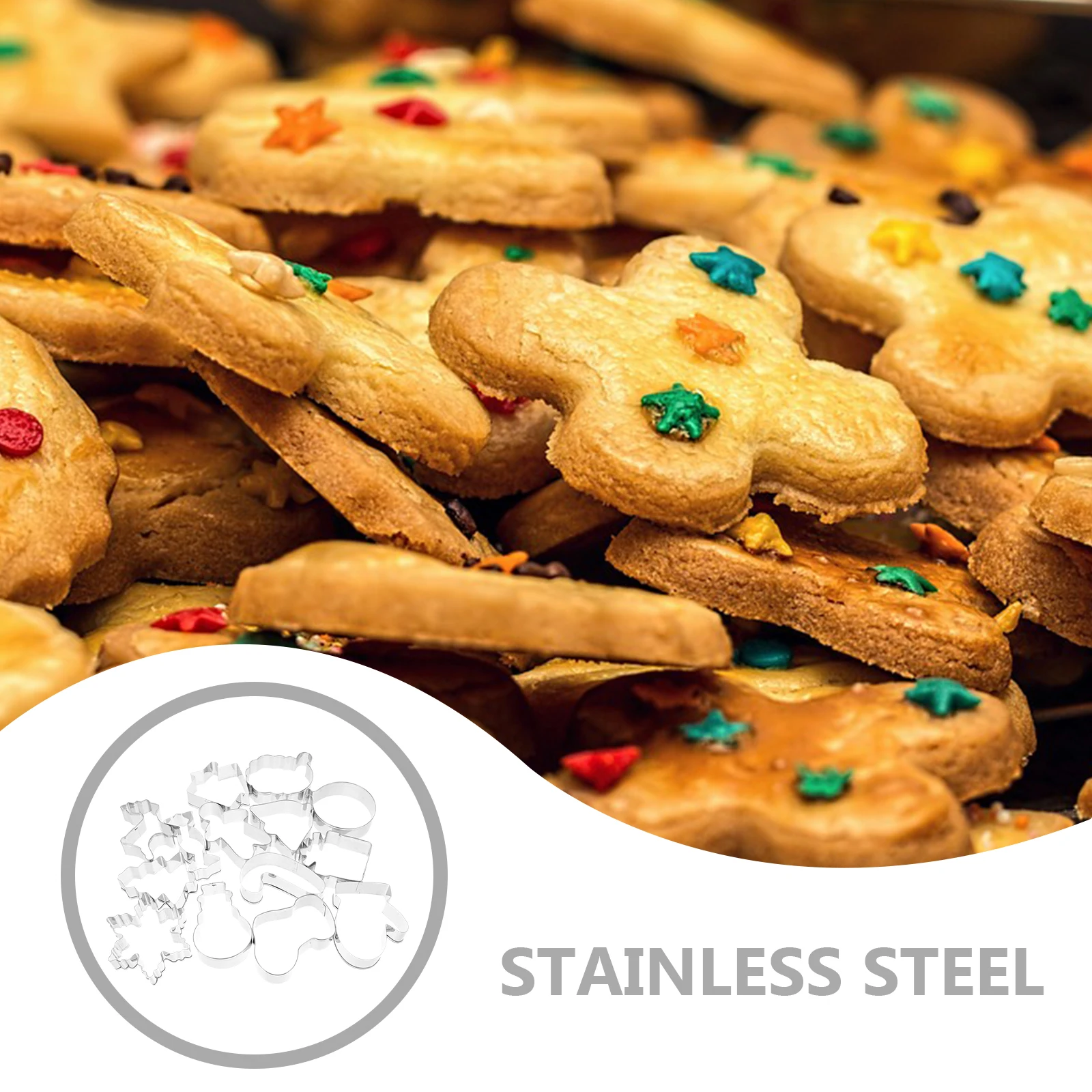 

14 Pcs Cookie Set Molds Moulds Baking Biscuit Lovely DIY Xmas Stainless Steel Supply Festival