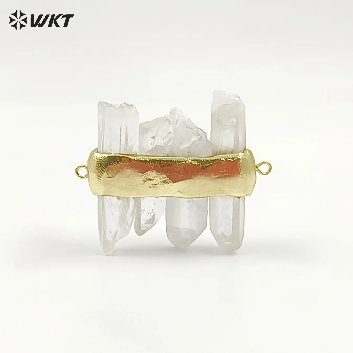 

WT-P1612 WKT новый дизайн золотой натуральный кристаллический кварц модные двойные петли каменный кулон для женщин DIY ремесла