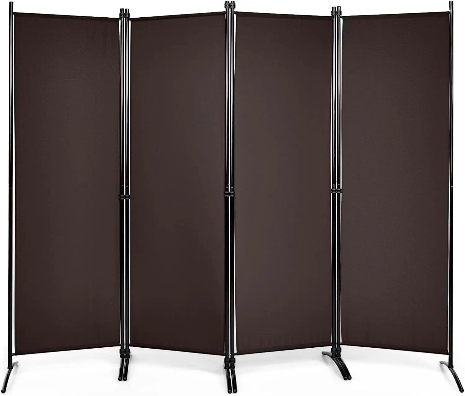 

4 Panel Room Divider - Folding Privacy Screen for Room Partition, 5.6 Ft Foldable Separator Wall, Brown