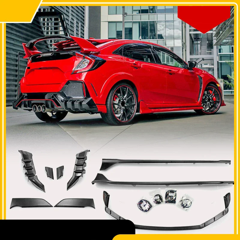 

Для Honda Civic FK8 Type R: Модифицированный обвес (передний сплиттер, боковые пороги, накладки на задние углы, накладки на противотуманные фары) – Комплект аксессуаров для кузова автомобиля