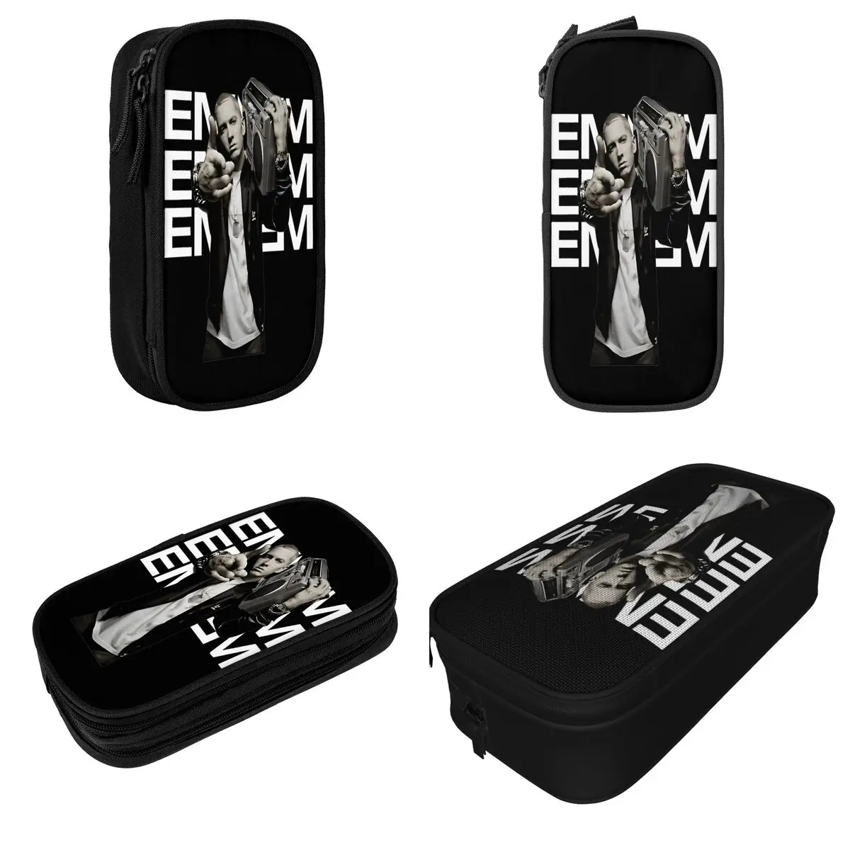 Eminem Boombox Pencil Case Hip Hop Music Album Pen Bags Student Large Storage School Supplies Gift Pencilcases