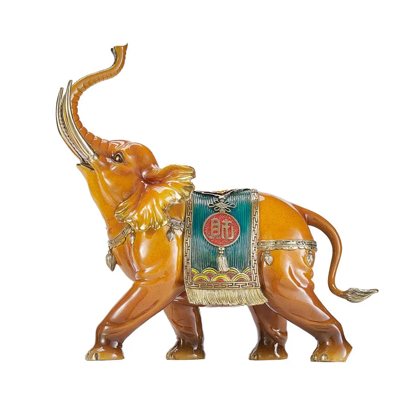 Copper Elephant Lucky Ornament High-end Creative Living Room Entrance Wine Cabinet