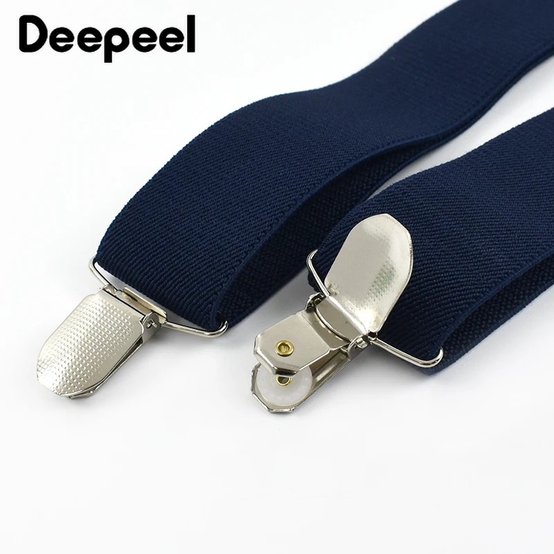 Deepeel 3.5*120cm New Men Suspenders High Elastic Braces Adjustable 3 Clip Metal Buckle Shirt Suspender Wedding Suit Accessories