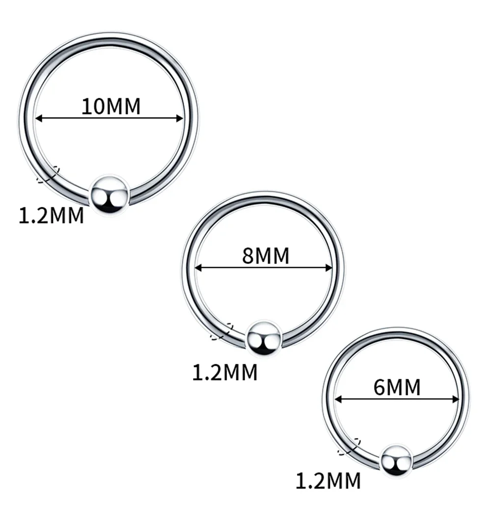 Surgical Steel Captive Bead Ring Ear Hoop Nose Ring Ear Tragus Cartilalge Piercing Nipple Ring Body Piercing Jewelry Earring