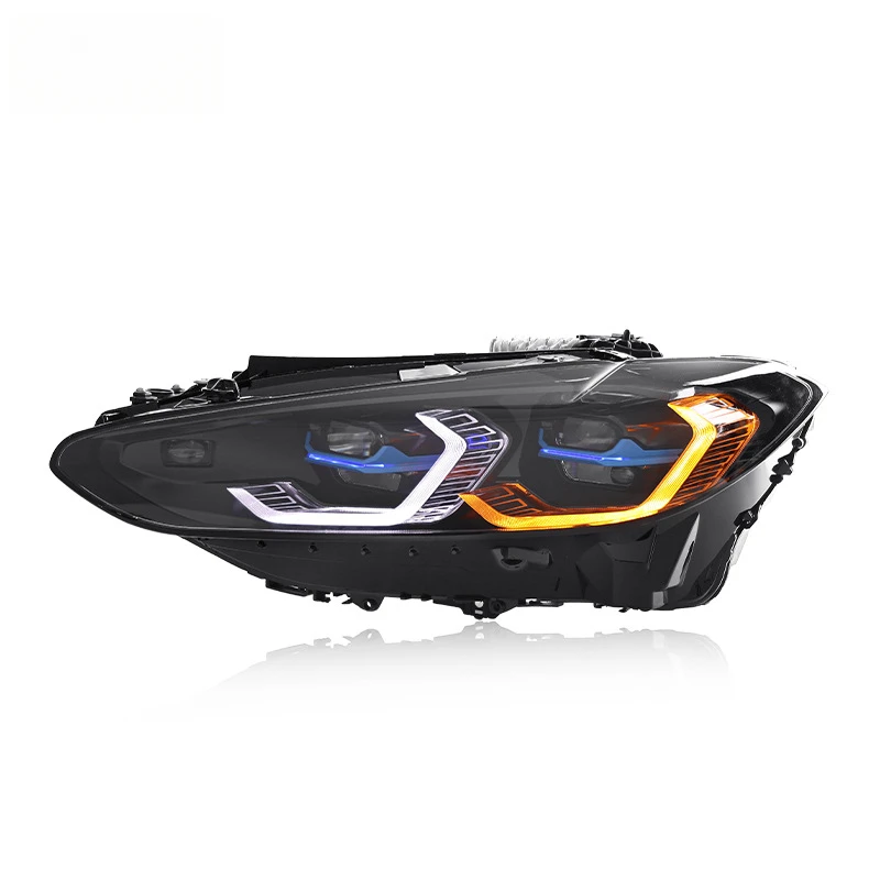 Suitable for 2021-2023 BMW 4 Series Headlight Assembly G22 Modified Low Raised LED Daytime Running Light Dual Color Golden Eye