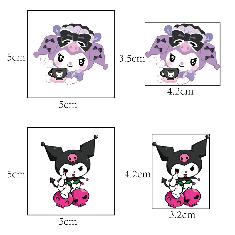Tatuajes temporales de Hello Kitty para niños, calcomanías de colores duraderos, Kawaii, Kuromi Cinnamoroll