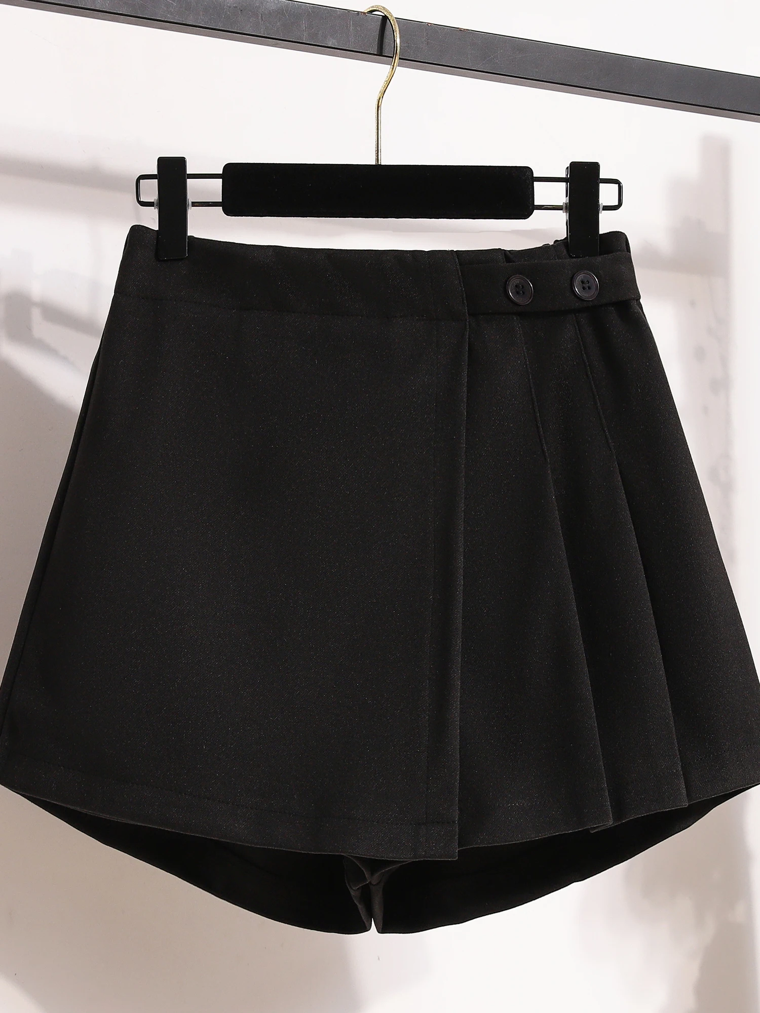 High Waist Woolen Short Skirt Pants Women's Autumn Winter New Style Outerwear Shorts Bottoming Casual Straight Leg Trousers