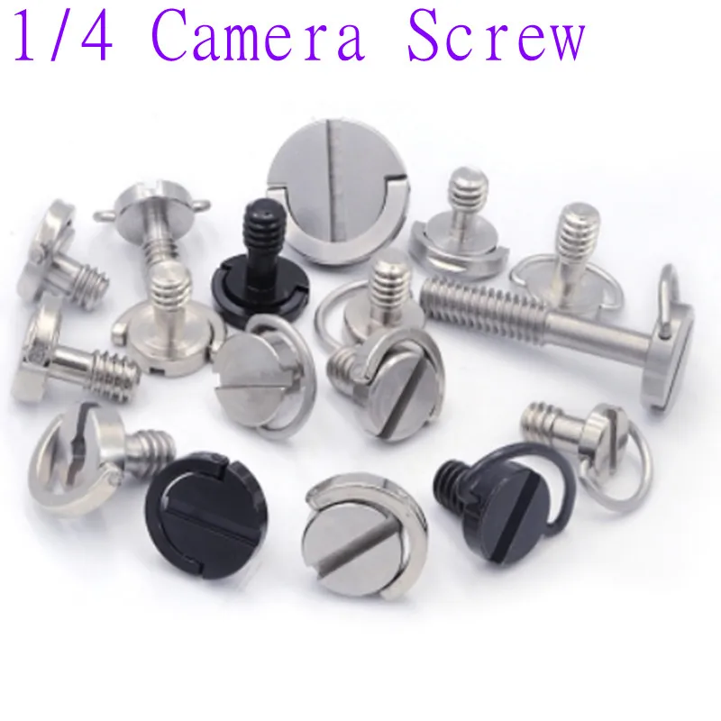 2pcs 1/4 Inch D-ring Camera Mount Screw Quick Release Plate Adapter Screw For Tripod Monopod Ballhead Dslr Photo Fixed