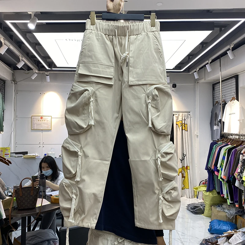 

Loose Fit Cargo Pants with Drawstring And Multiple Pockets for Men And Women Straight Leg Trousers for Summer Casual Wear