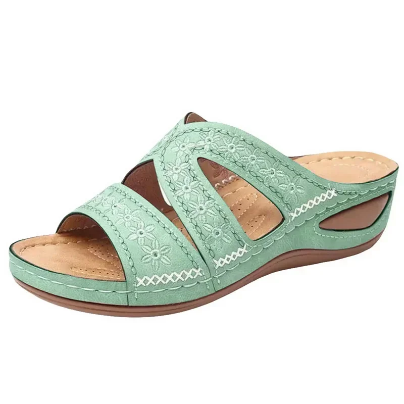 Sommer 2026 Damen-Sandalen mit offenen Zehen, Retro Rutschfeste Leder-Freizeitsandalen, Modische Vielseitige Damensandalen – Detail 36