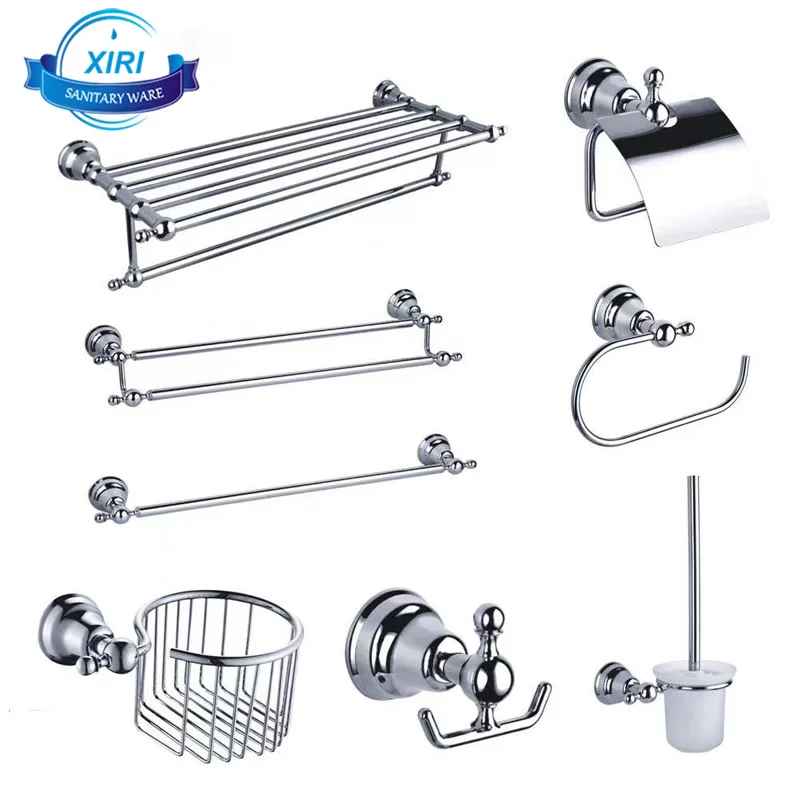 French chrome-plated 304 stainless steel towel rack bathroom pendant American texture bathroom shelf factory direct sales XR2530