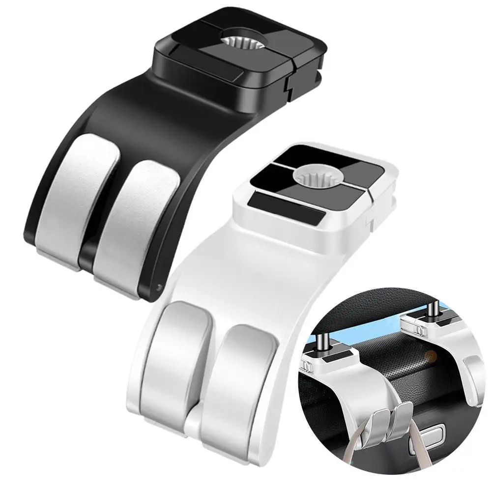 Car Headrest Hooks With Automatic Rebound 25KG Load-Bearing For Front Rear Seats Organizing Bag Groceries Car Interior Acce B1P6