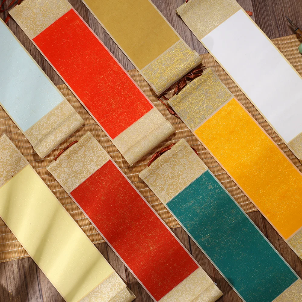 Vintage Blank Rice Paper Scroll For Calligraphy Painting Practice Wall Hanging Art Decoration Stationary Supplies Set