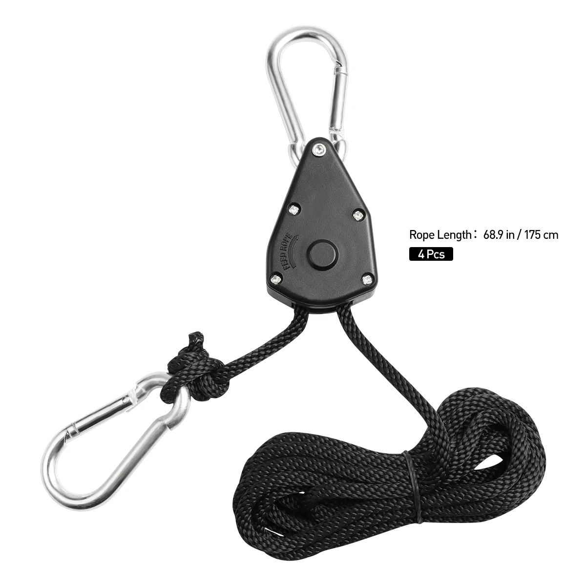 

Plant Light Hooks 1/8 Inch Rope Hangers Heavy Lights Growth Lamps Adjustable Durable Secure 150 lbs Plant Grow Tent Accessories