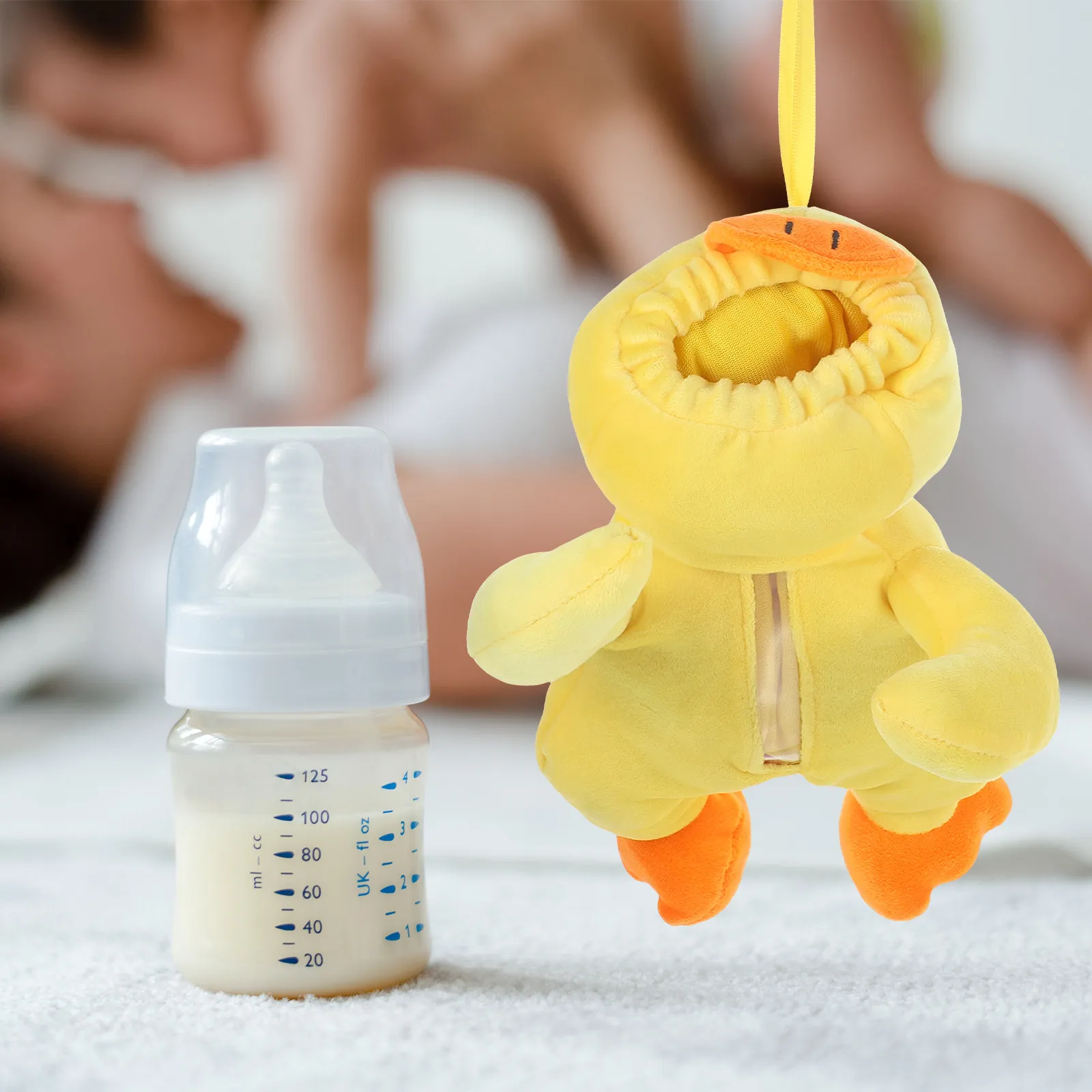 Rabbit Shaped Baby Bottle Sleeve Warm Insulated Feeding Cover for Infant Milk Bottle Holder Transparent Scale Elastic Opening