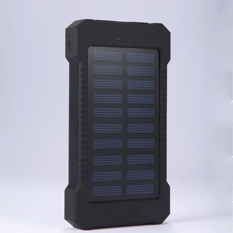 H  20000mah Portable Solar Power Bank Waterproof External Battery Backup Powerbank 20000 mah Phone Battery Charger LED Pover Ban