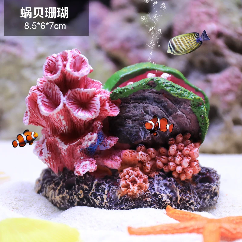 

Fish Tank Decoration, Imitation of Real and Fake Coral Reefs, Resin Shells, Aquarium Ornaments, Seawater Tank Scenery