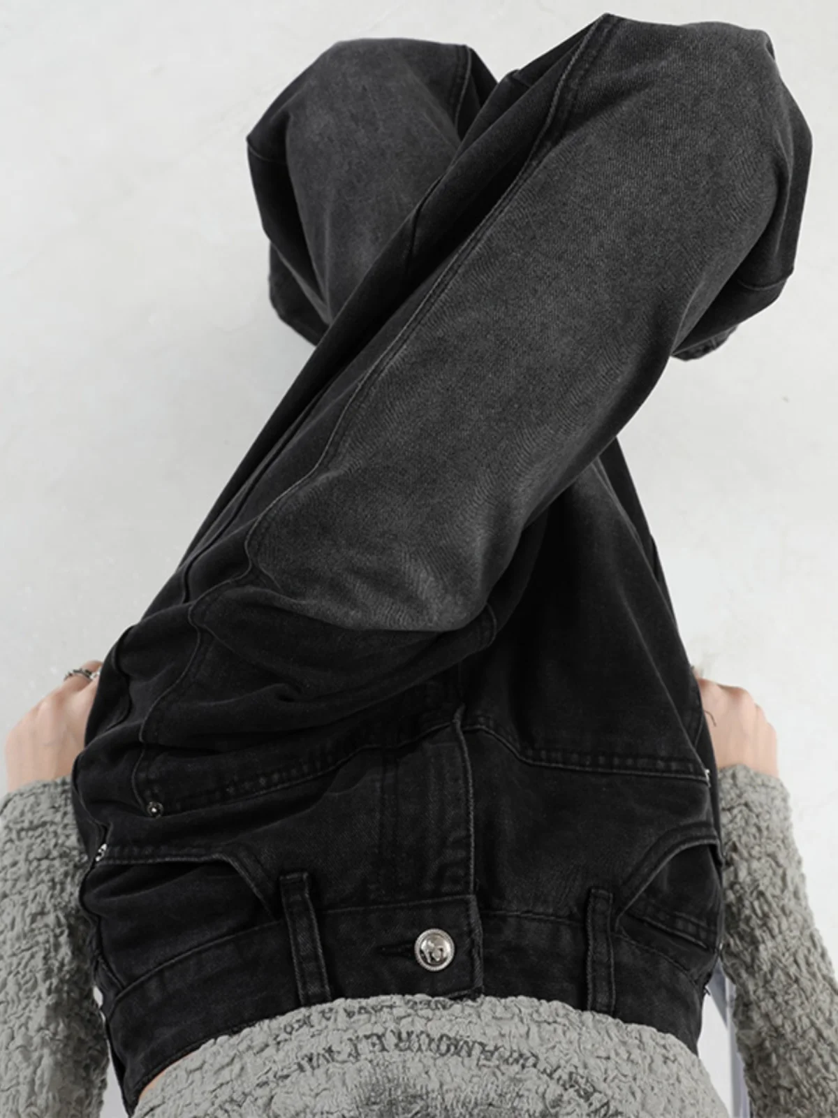 

Широкие джинсы с высокой талией в американском стиле ретро, женские прямые свободные брюки длиной до пола, осенние новые брюки больших размеров