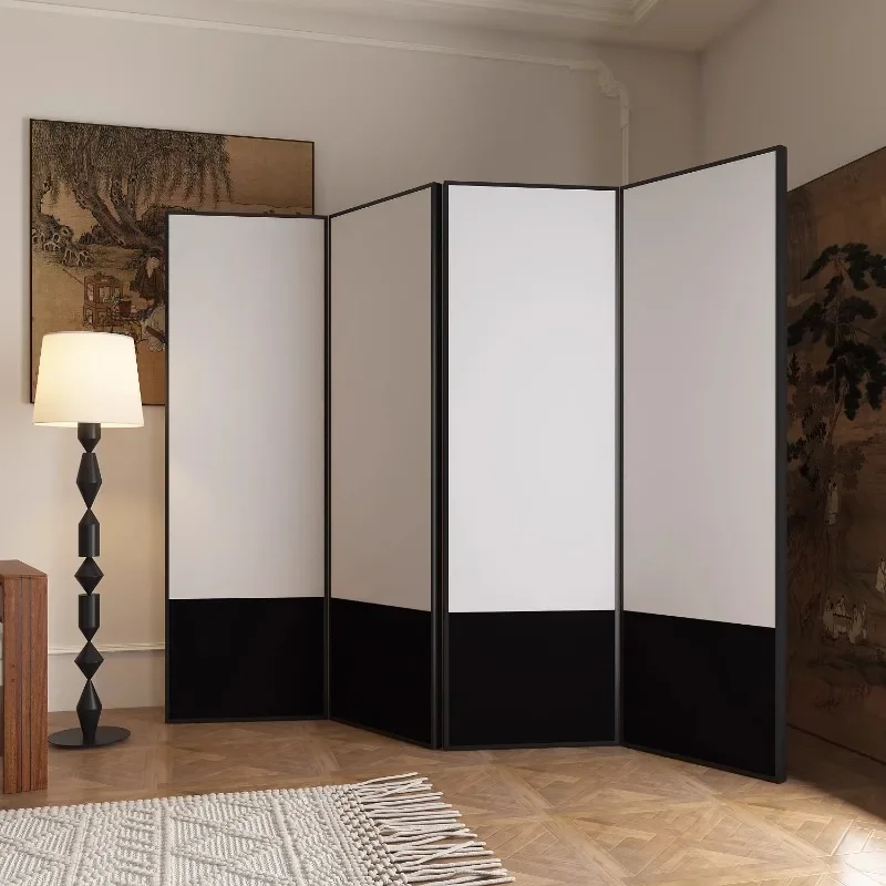 Japanese-style screen partition modern simple light luxury household living room entrance office folding mobile shielding alumin