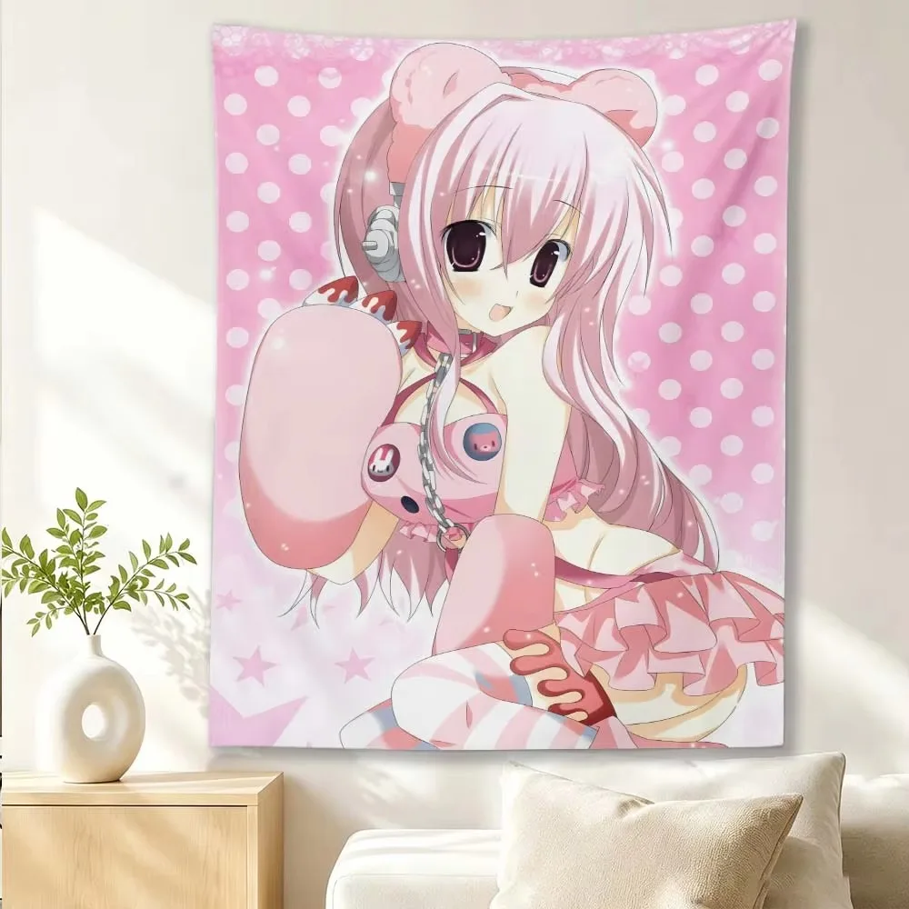 Sonico Old-school Style Poster Tapestry Moe Anime Girl Wall Decoration, Flag Banner, Suitable For Dorm, Bedroom, House, Gift