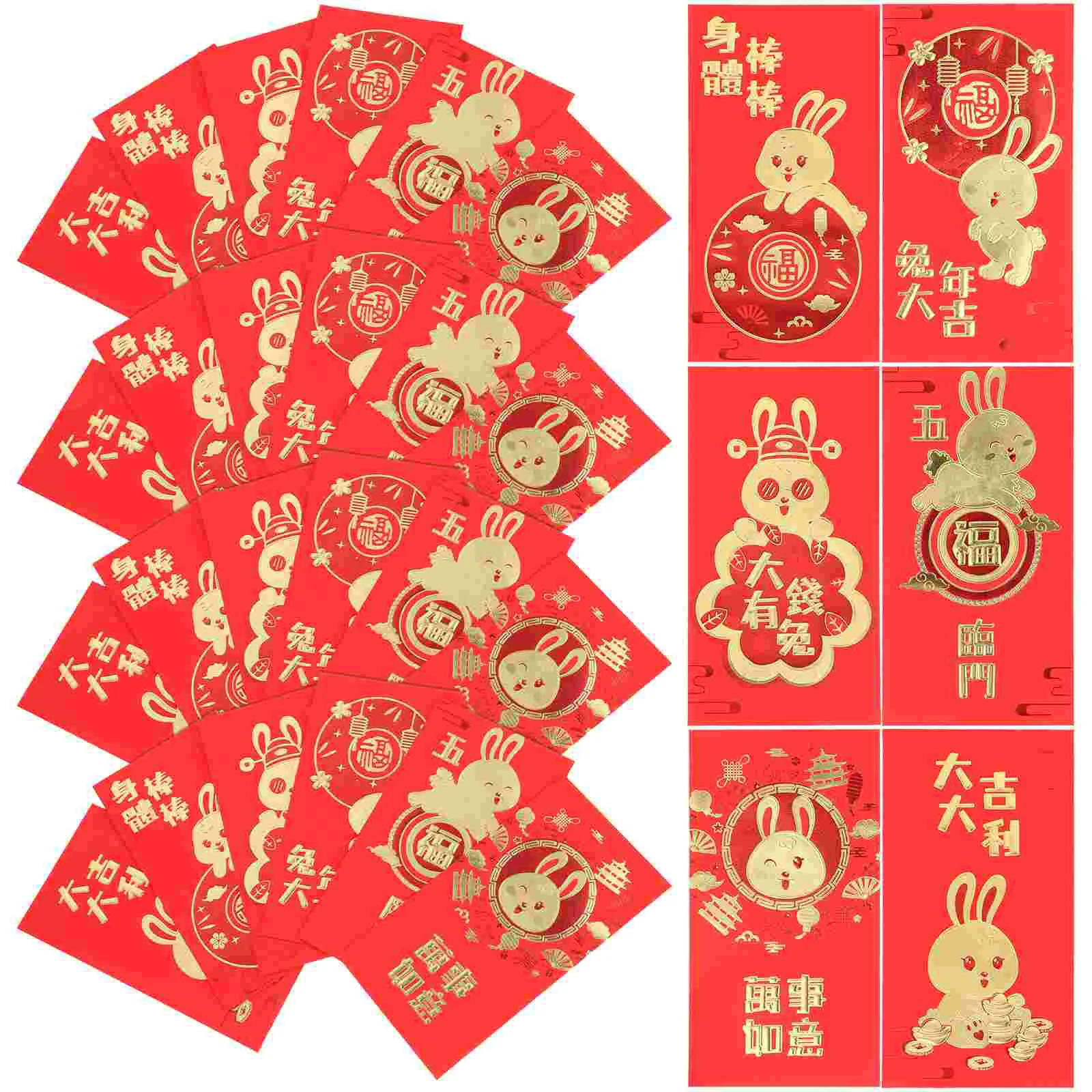 30 Pcs Rabbit Year New Red Envelope Outdoor Decor Envelopes Creative Packets Wedding Child