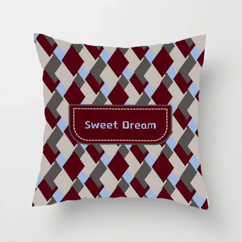 Check Pattern Decorative Pillowcase Living Room Bedroom Square Cushion Pillowcase