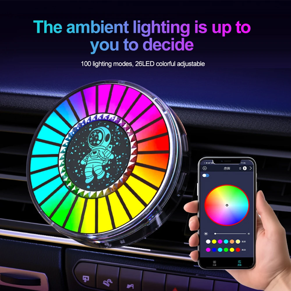 Astronau Smart LED Symphony Sound Control Pickup Light RGB Music Rhythm Ambient Lamp With App Control Air Freshener For Car