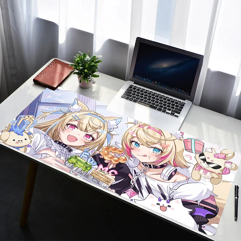 

Mouse Pad Multi Size Gamer Keyboard Pad Desk Mats Hololive Mococo Fuwawa Abyssgard Extended Mausepad Office PC Gaming Mousepad