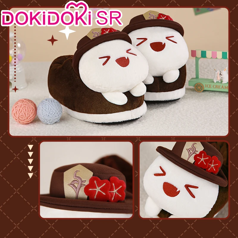 IN STOCK Zhongli/Hutao/Xiao/Scaramouche/Neuvillette Cosplay Shoes Game Genshin Impact DokiDoki-SR Fluffy Plush Slippers