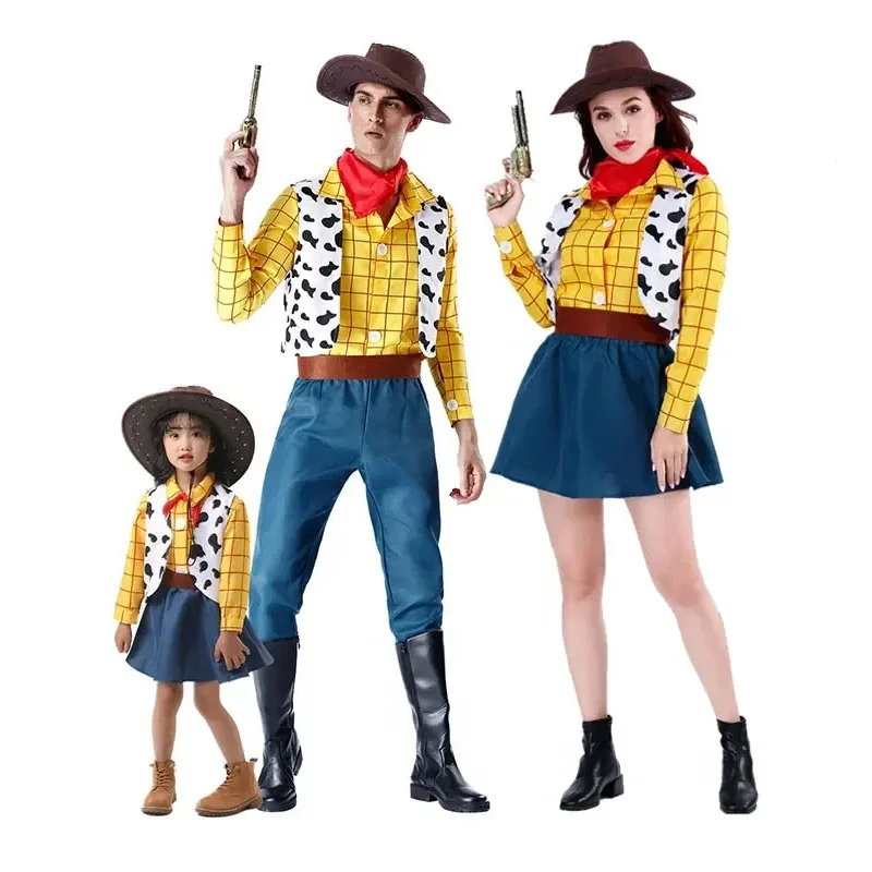 

Story Toy Costume Sets With Cowboy Hat Cosplay Anime Costume Christmas Suit Sheriff Halloween Carnival Party Toy Dress Up