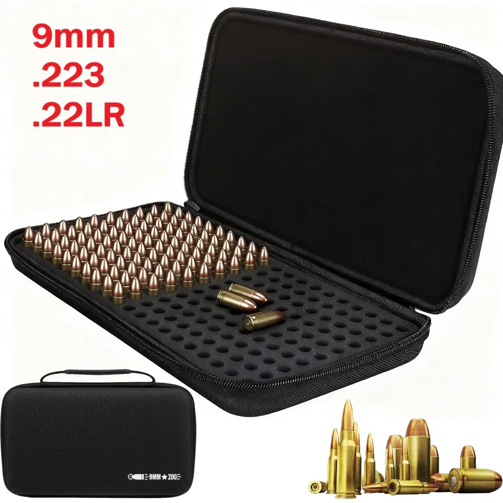 Caja de munición táctica.223/5.56.22lr 9mm soporte para cargadores bolsa de munición caja de almacenamiento de transporte de balas caja de almacenamiento de cartuchos abatibles para caza