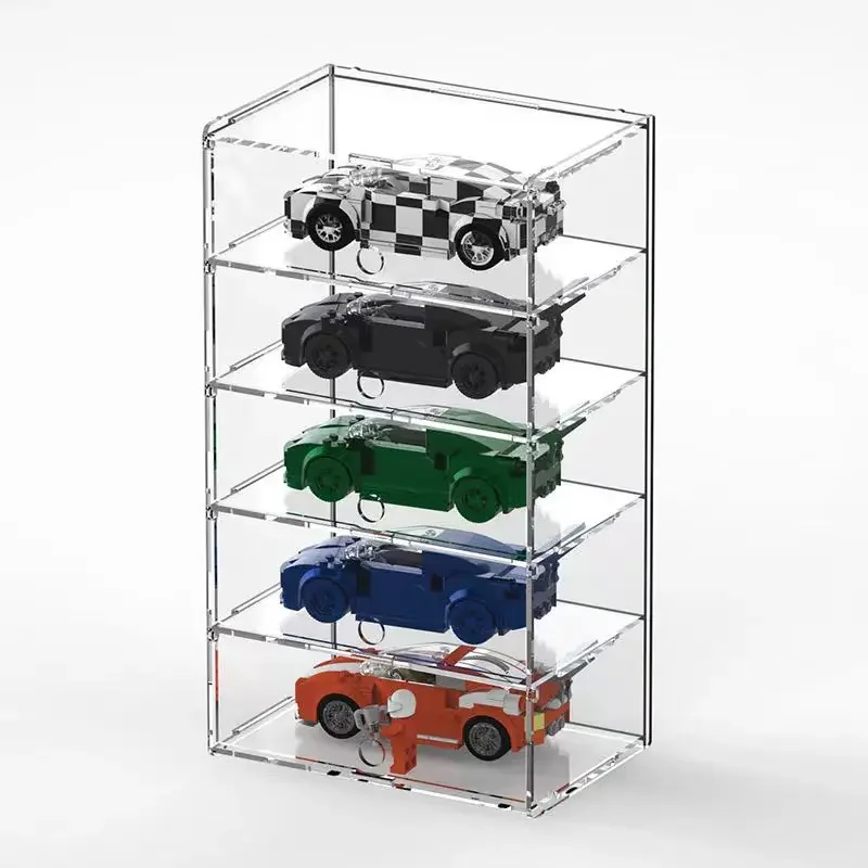 1-5 Layers Transparent Acrylic Display Box Sports Car, Racing Car Model Desktop Dustproof Storage Case Toy Display Stand
