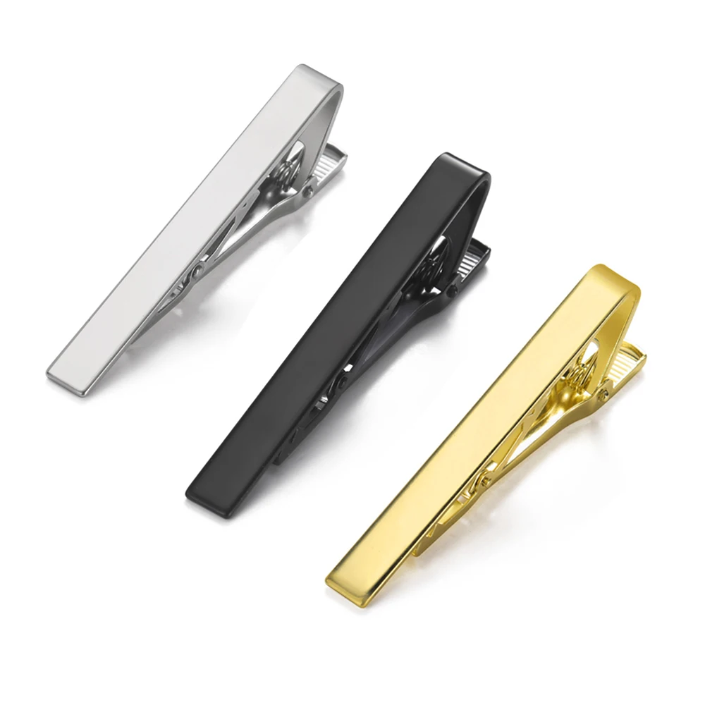 My Shape Tie Clips for Men Black Color Stainless Steel Tie Clip for Business Wedding Suit Shirt Punk Jewelry Man Accessories