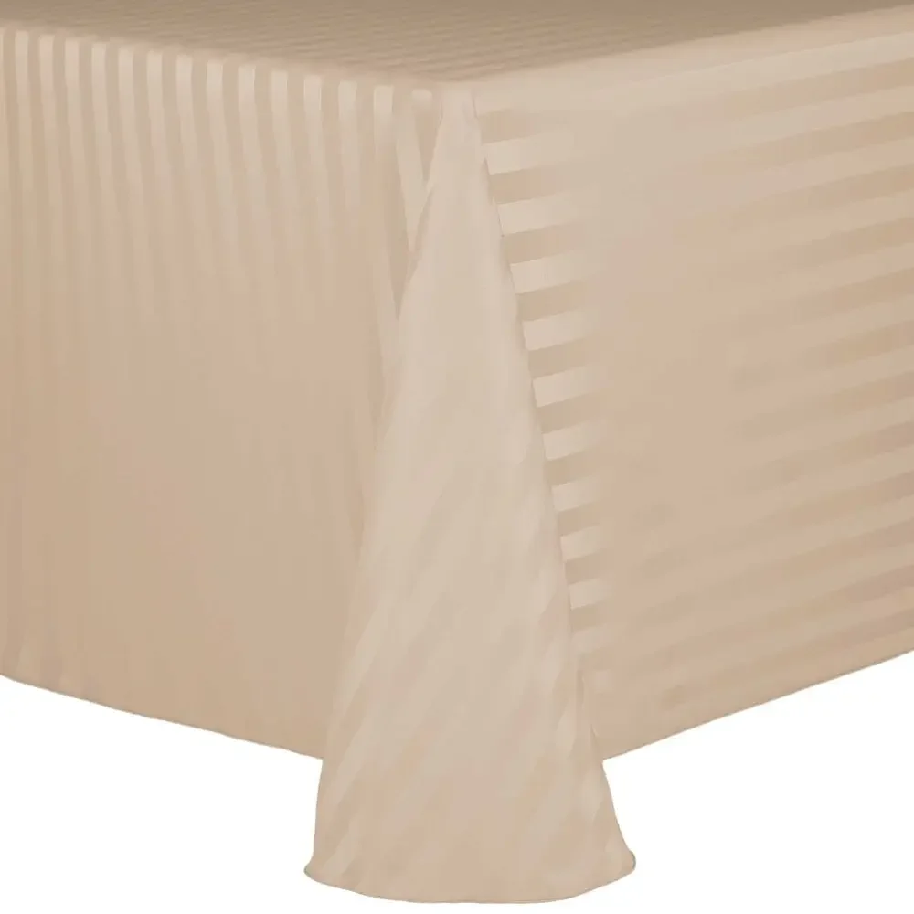 

5 Pack SatinStripe 60 x 144Inch Oval Tablecloth, Cafe