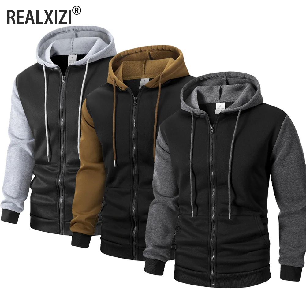 الرجال مقنعين جاكيت زيبرا الشارع الشهير كم طويل بلوزات سستة قناع السترة الذكور رياضية سترة عادية الرجال الملابس #1