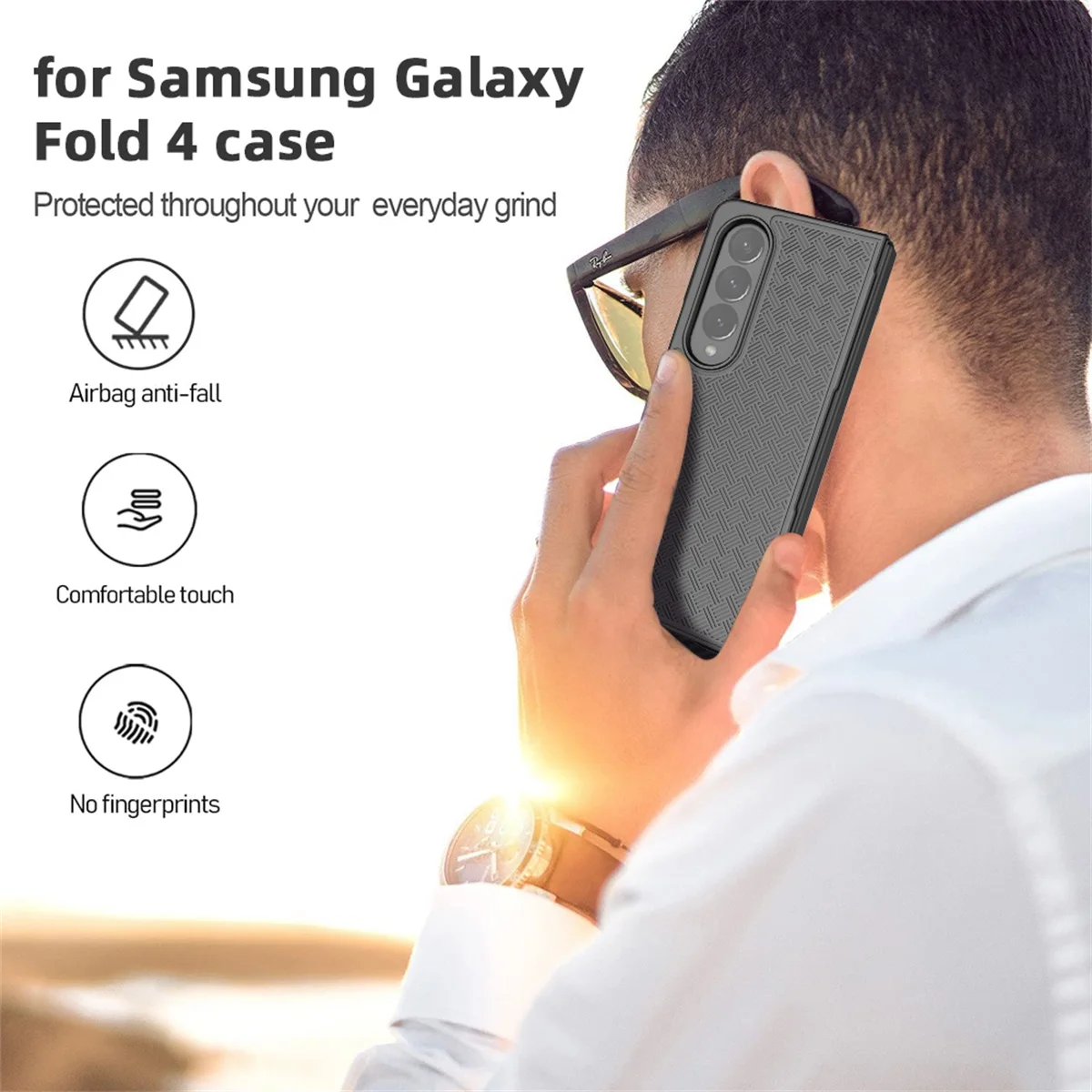 Anti-Falling Back Clip Protective Cover Case for Samsung Galaxy Z Fold 5 4 Fold5 Fold4 Fold3 Fold 3 Zfold4 Non-Slip Phone Bag