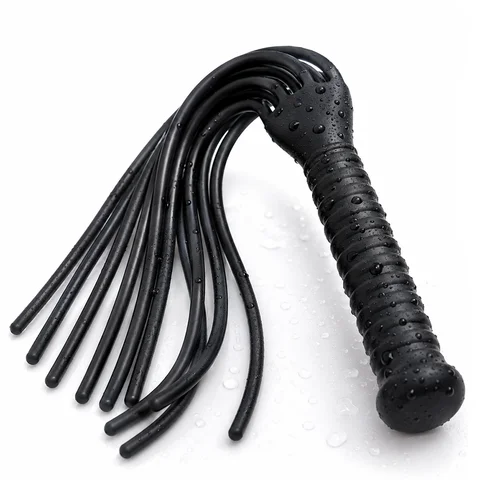 Silicone Flogger Whip BDSM Adult Toy Multi Tail Soft Flexible Tails Easy Grip Rounded Tips Easy Clean Portable Couples Accessory