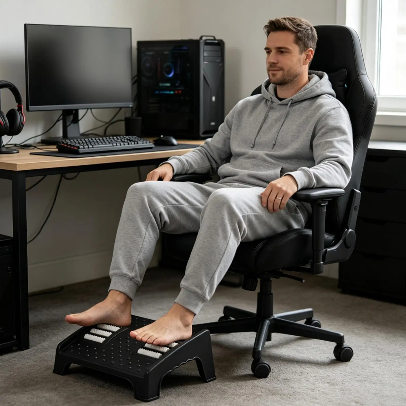 Foot Stool Under Desk Ergonomic Relaxation Portable Non-Slip Footrest Office Foot Rest For Work Home Office Living Room