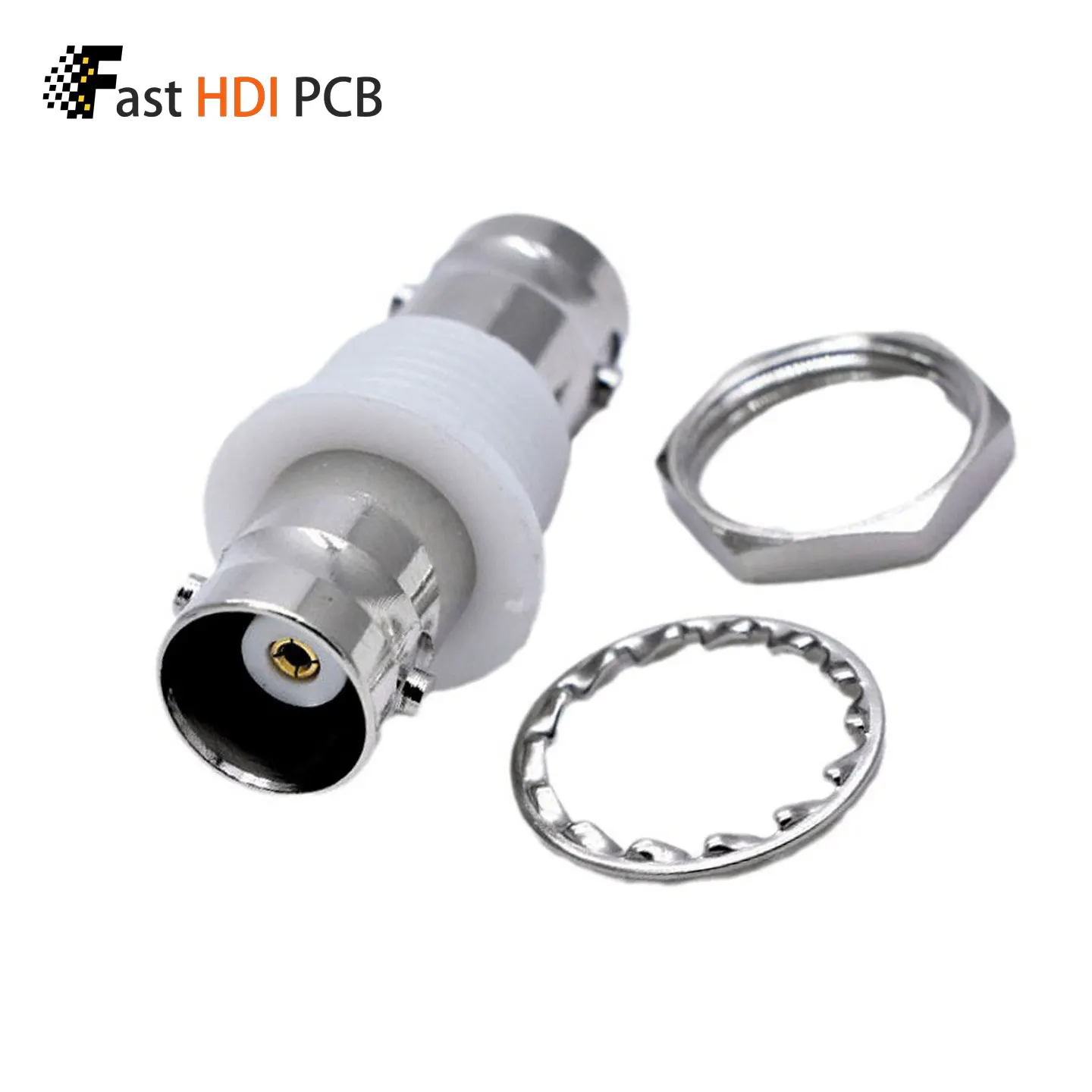 BNC Female to Female Adapter, BNC-KKY Insulated Barrel Coupler, 50 Ohm BNC Jack to Jack Coaxial Connector with White Dielectric