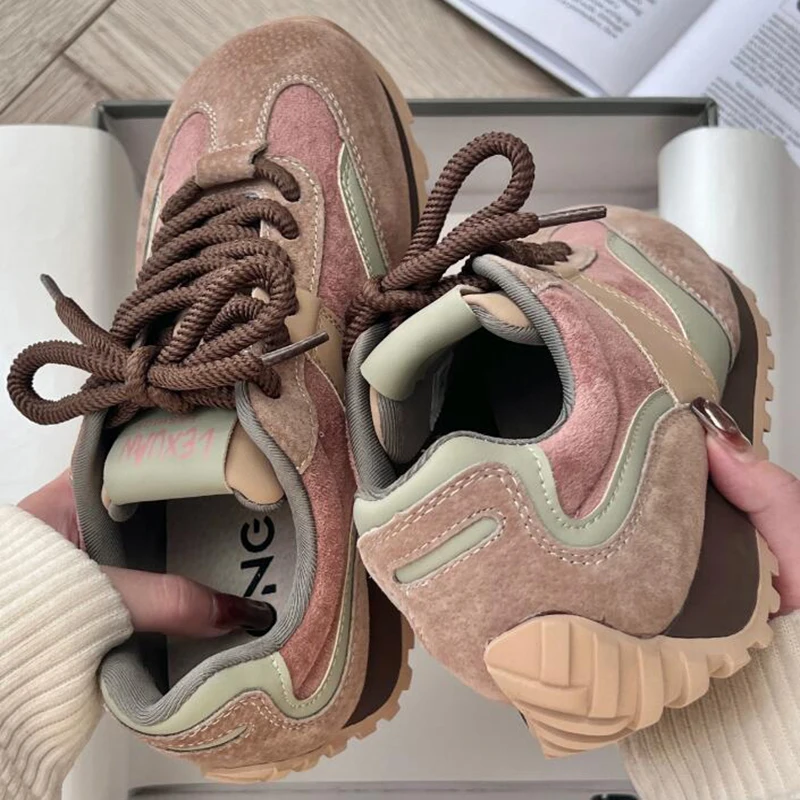 

Original Vintage Luxury sneakers designed for women Suede short plush sneakers for high street girls Ladies tennis