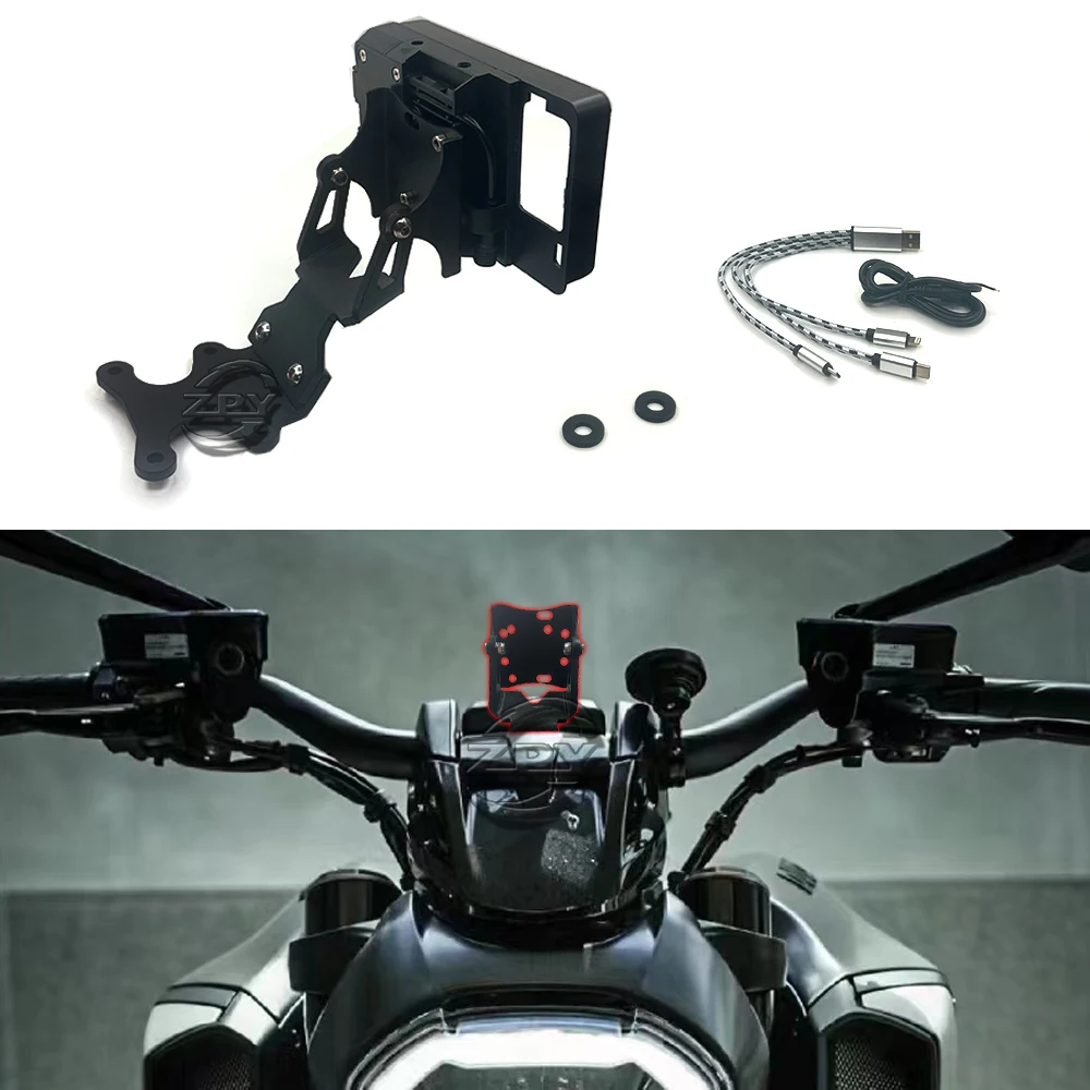 Front Phone Stand Holder for Smartphone, GPS Navigation Bracket for DUCATI DIAVEL 1260 2019-2022, New