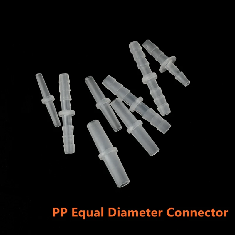 3~100PCS 3~6mm PP Plastic Equal Diameter Connectors Drip Irrigation Fittings Aquarium Pagoda Joints Water Pipe Fittings Air Pump