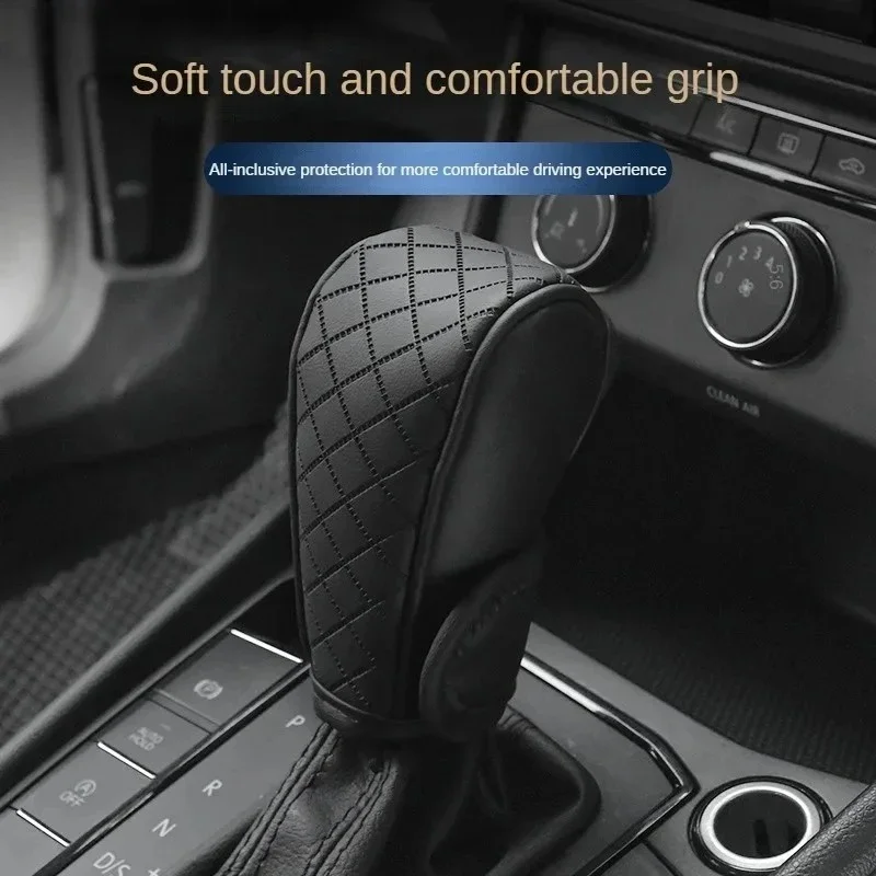Universal High-Quality PU Leather Car Shift Handle Cover Non-Slip Wear-Resistant Automatic Gear Shift Knob Sheath Car Decoration