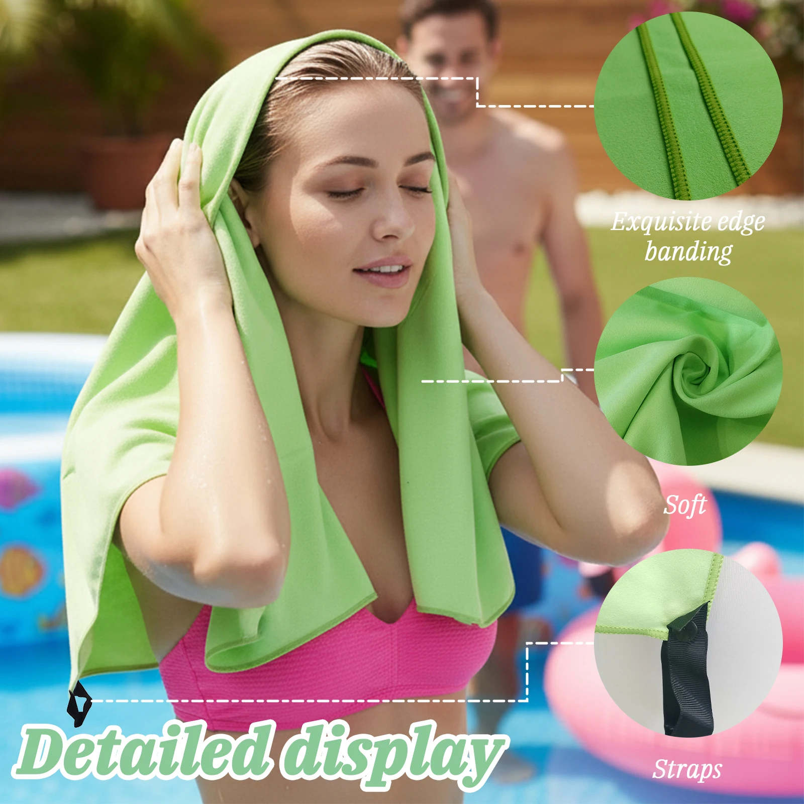 Ultra-Lightweight Quick-Dry Sports Towel Absorbent Bath Beach Towel for Travel Pool Yoga Camping - Perfect for the Bathroom