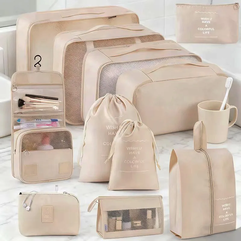 Ensemble de voyage sacs de rangement Cubes d'emballage dortoirs d'étudiants vêtements sacs de tri vêtements articles de toilette numériques chaussures sac organisateur