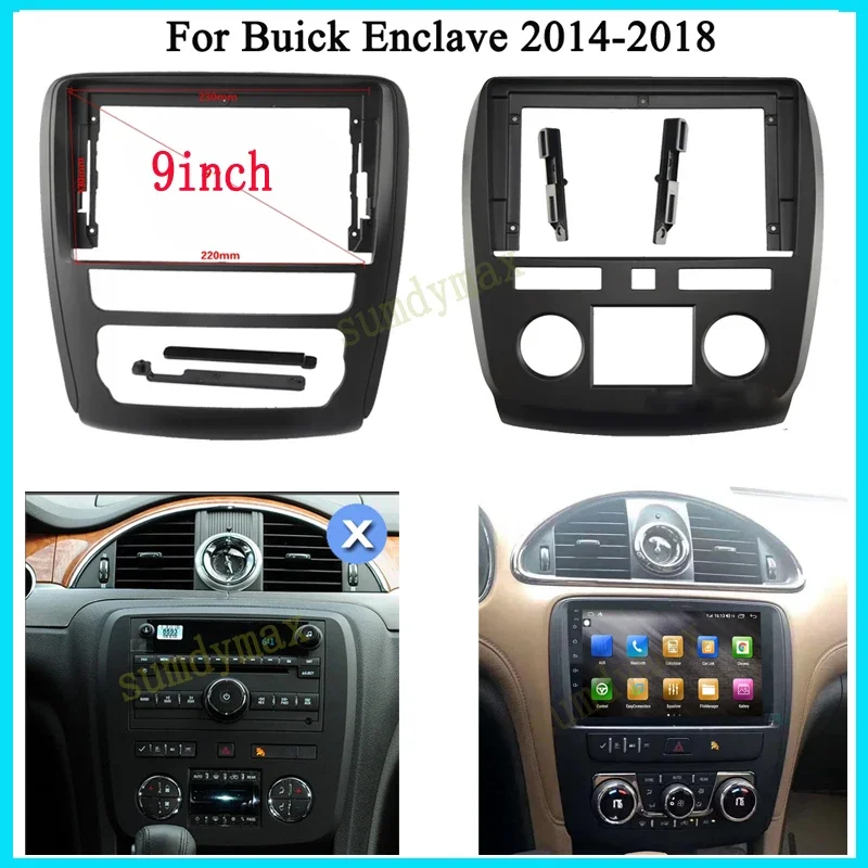 9inch 2din car panel Trim Dashboard Panel For Buick Enclave big screen Android Radio Audio Dash Fitting Panel Kit