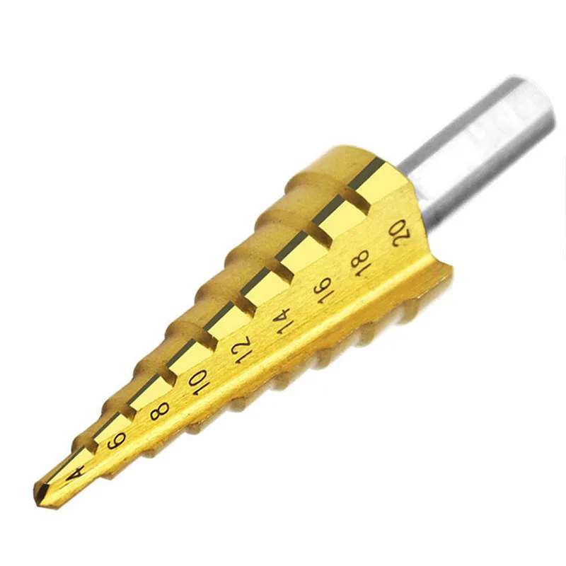 Imagem -05 - Hss Straight Groove Step Drill Bit Revestido de Titânio Madeira Metal Hole Cutter Core Cone Conjunto de Ferramentas de Perfuração 412 mm 420 mm 432 mm Pcs